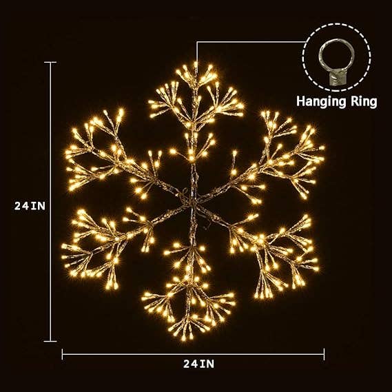 LIGHTSHARE - Wholesale Christmas Decoration - Warm White Snowflake Light - 24IN and 36IN Options Available5