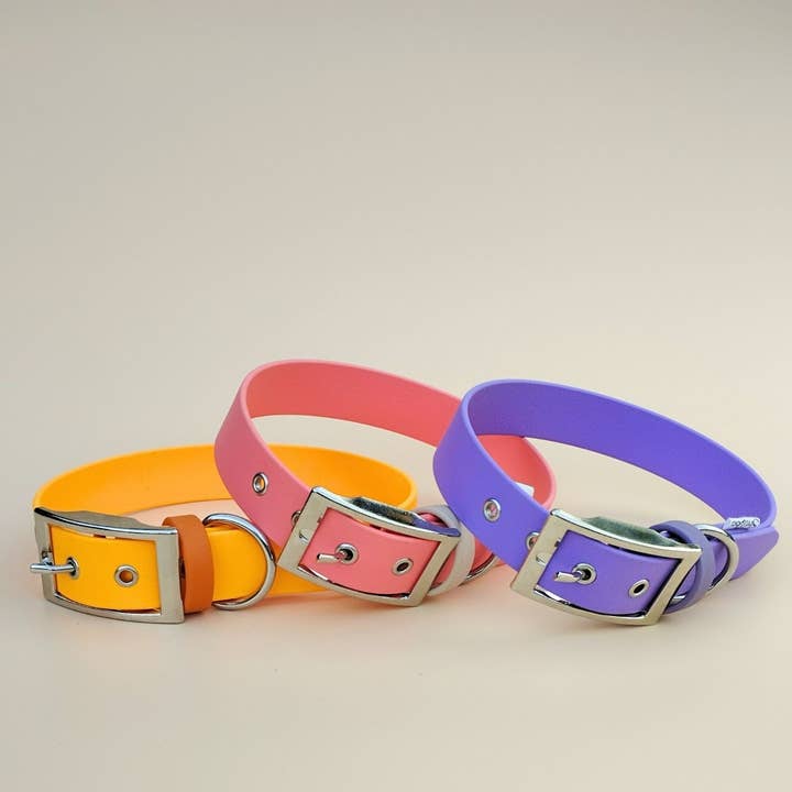 Stylidog - Wholesale Halsband - Hond - Abrikozenkleurige Biothane hondenhalsband, handgemaakt in Frankrijk2