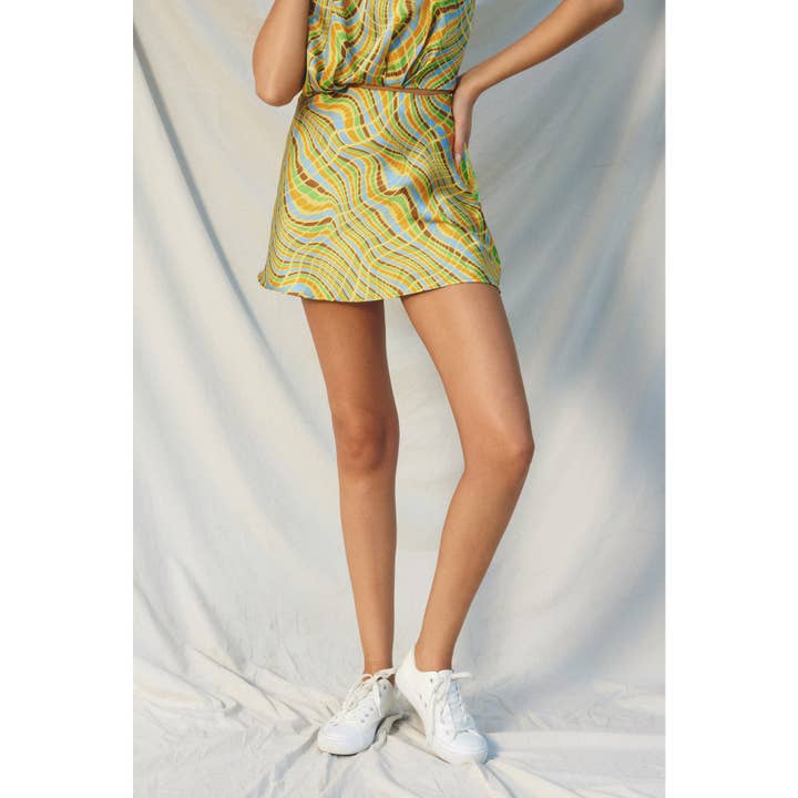 KIWI LEMON Disco Animal A Line Mini Skirt (1) for wholesale on Faire