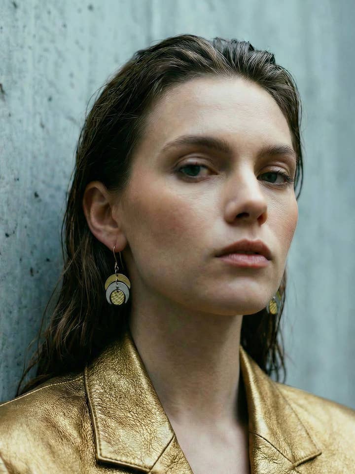 Luna Phase Earrings - 20mm Gold / Silver for wholesale by Lawless