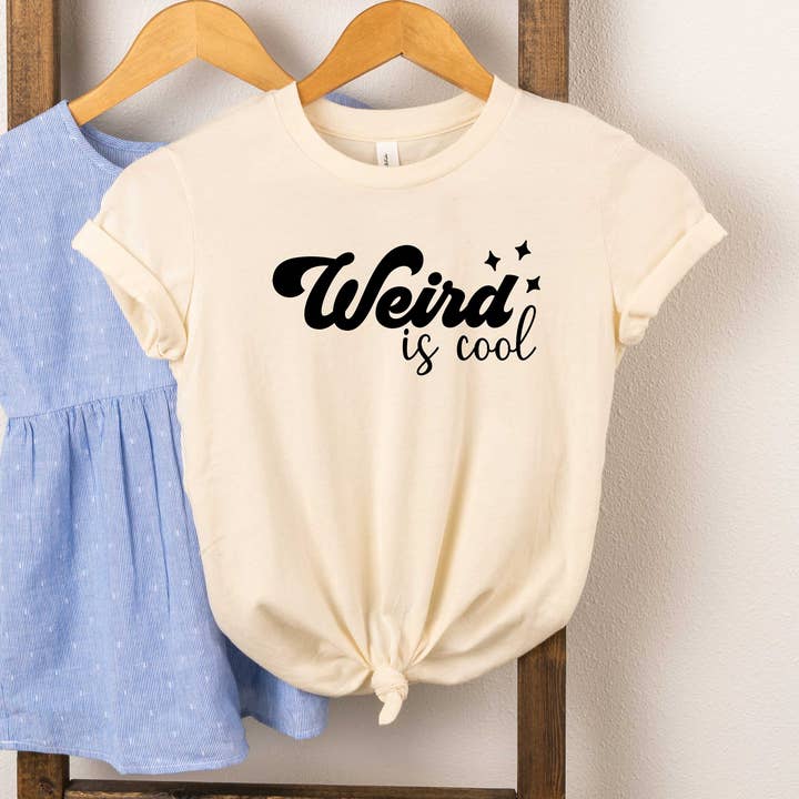 Weird Is Cool | Feliz | Crianças | Gola redonda de manga curta infantil por atacado de The Juniper Shop Wholesale