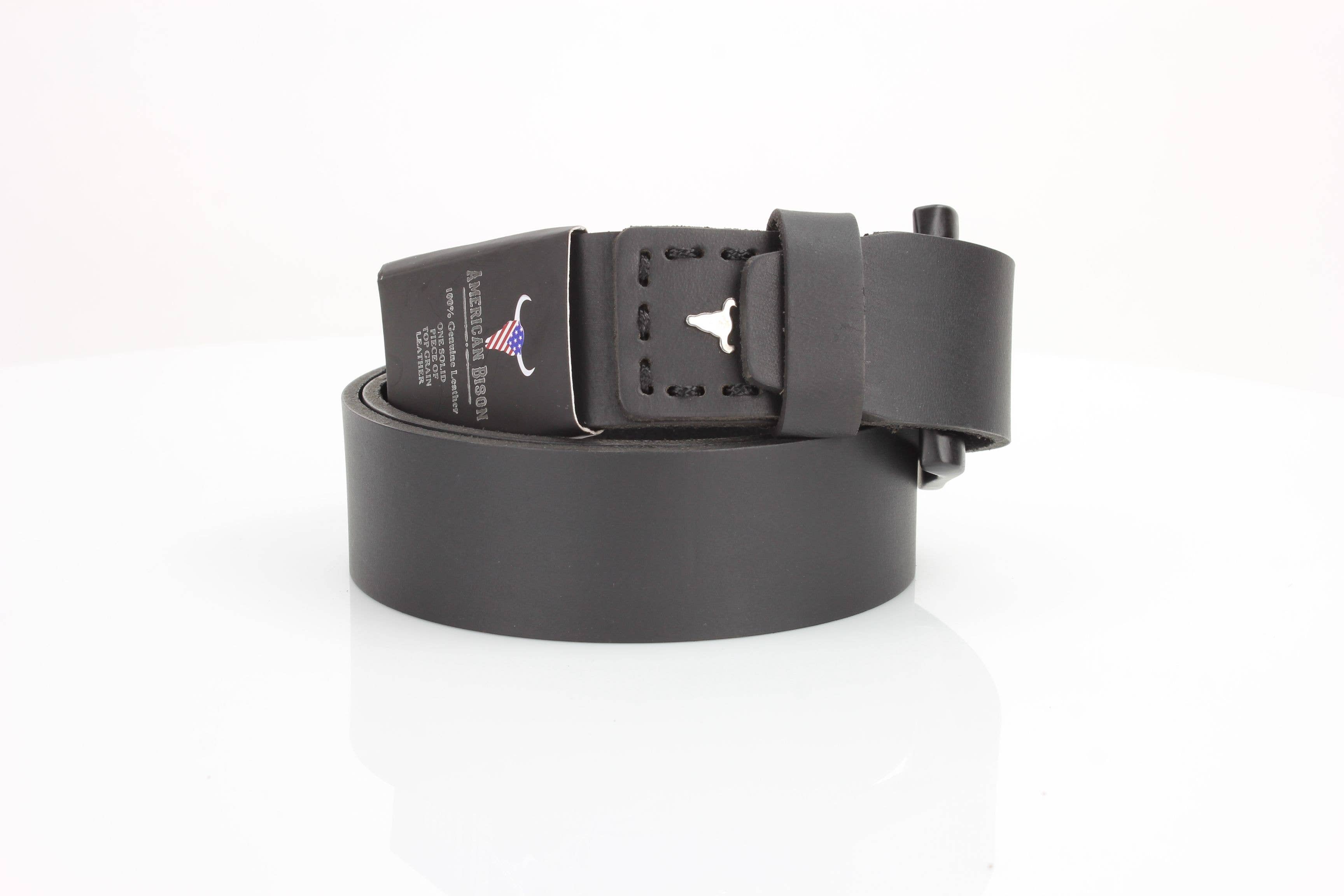 Leather Impressions Inc - Vente Ceinture – unisexe - Ceinture en cuir classique avec coutures fines et logo - ABB 01026