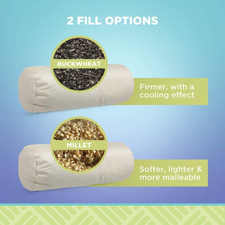 Bean Products - Wholesale Spa/Therapy Pillow - Neck Roll Pillow - Buckwheat or Millet hulls, Organic WheatDreamz