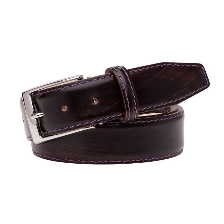 Hand stained Brown Veg Tan Belt for wholesale by Roger Ximenez