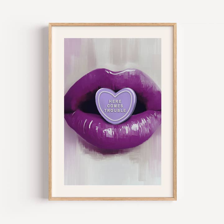 Timmy Loves - Wholesale Art Print - Sweet Lips - Here Comes Trouble - Art Print