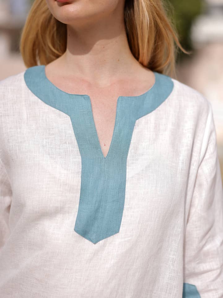 Maison Marigold - Wholesale Kaftan - Women's - Hampton Kaftan Blue Palm