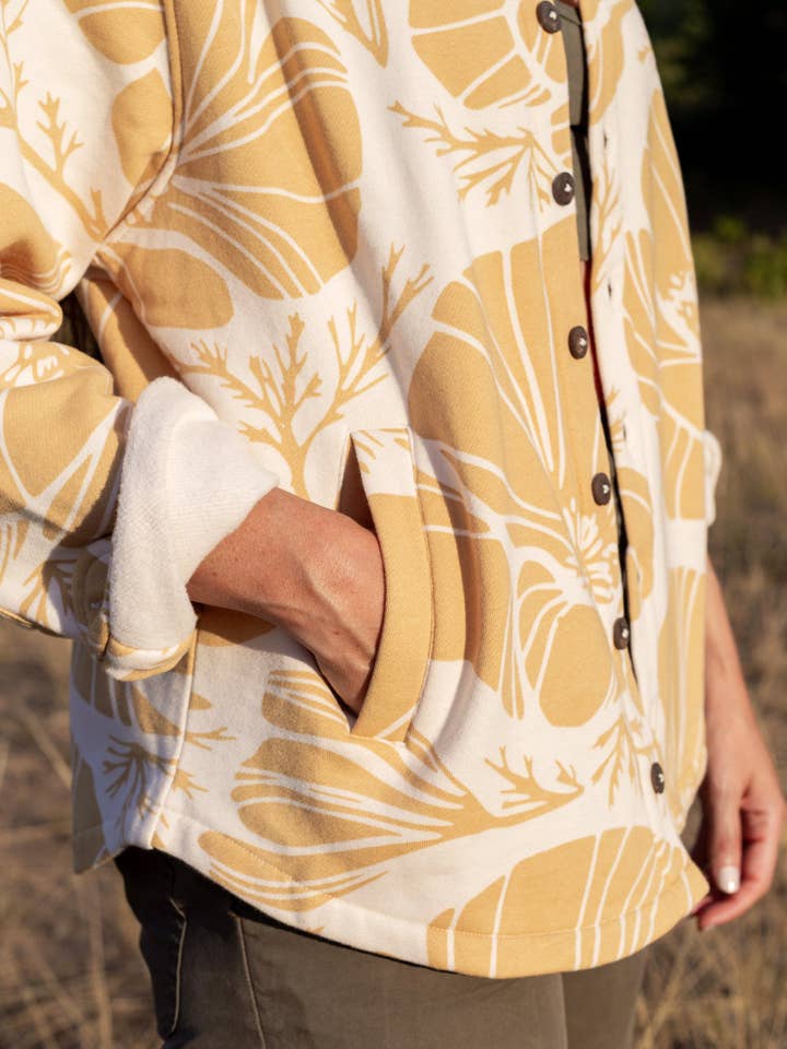 Happy Earth – wholesale Buttoned-down shirt – Unisex – Poppies Blanket Shirt5