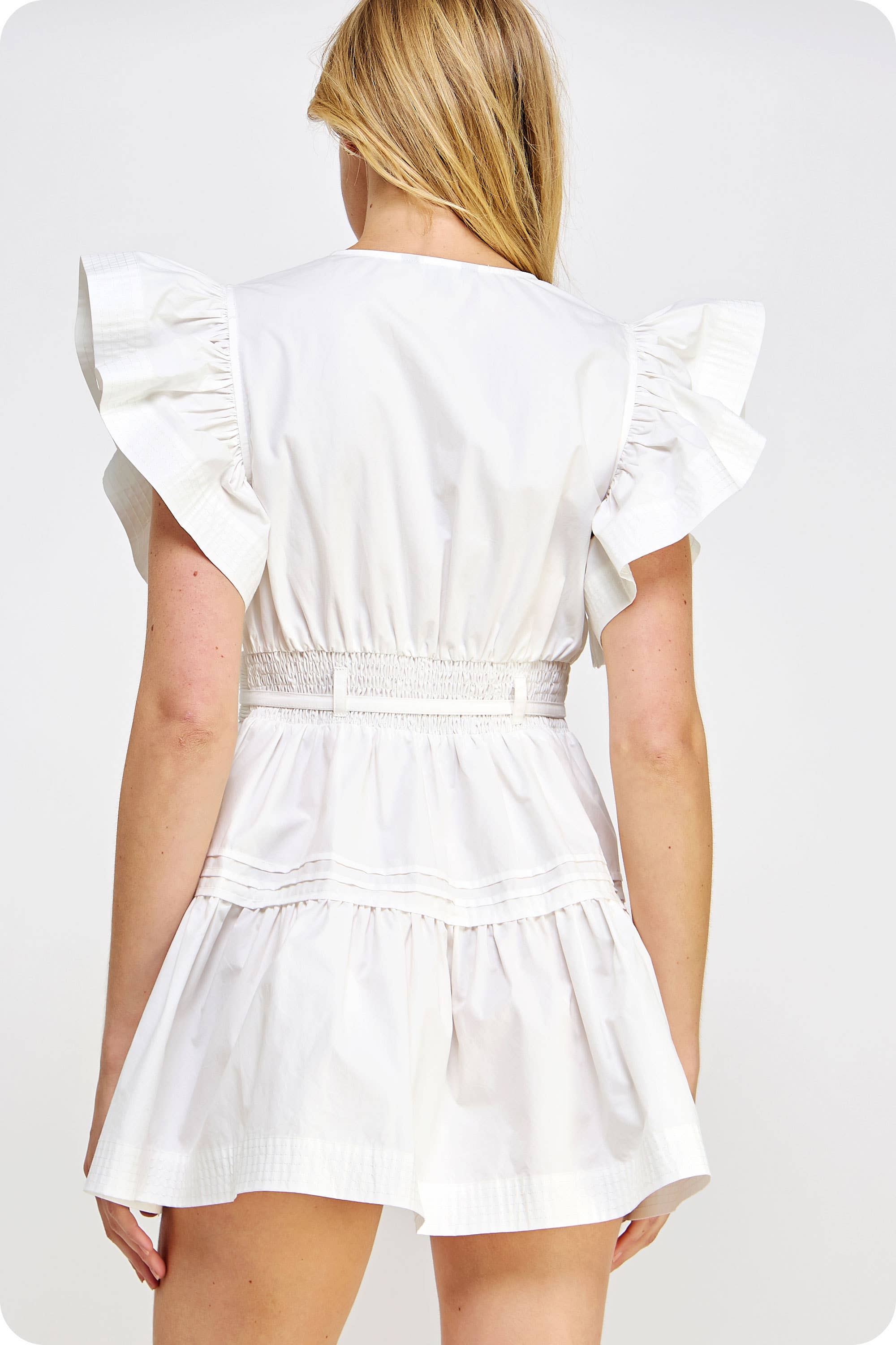 Strut & Bolt - Wholesale Dress - Women's - Flutter Sleeve Poplin Mini Dress23