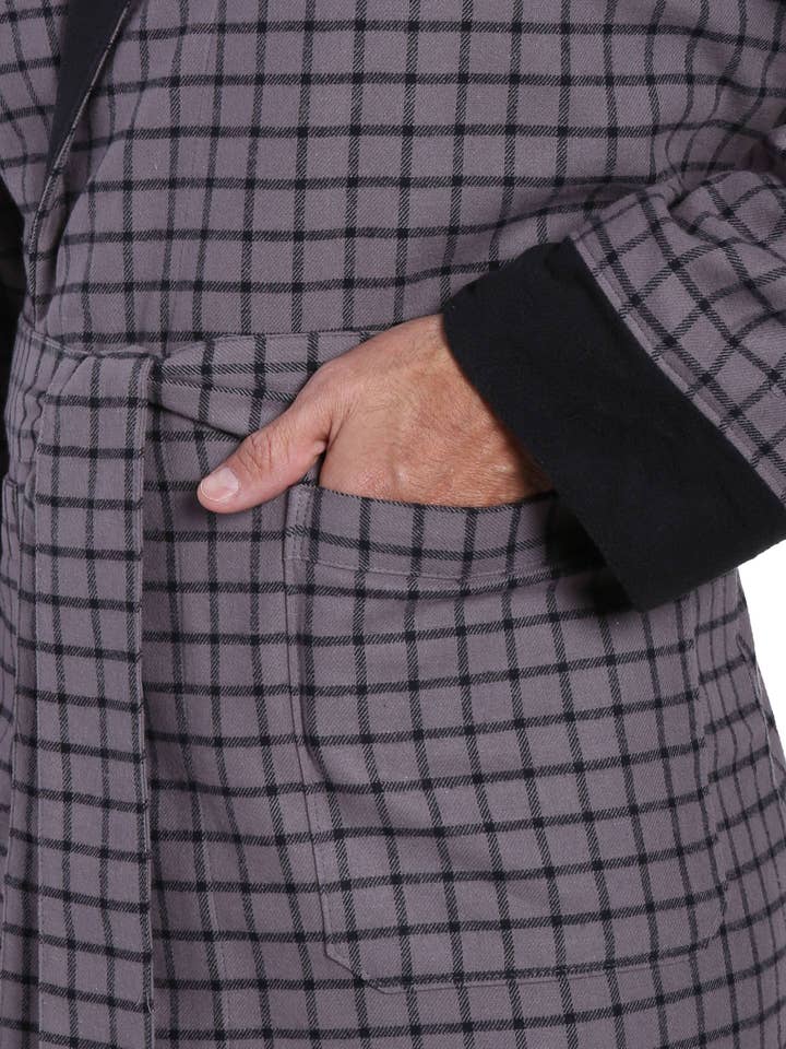 Noble Mount - Wholesale Robe – Men's - Men's Premium 100% Cotton Flannel Fleece Lined Robe36