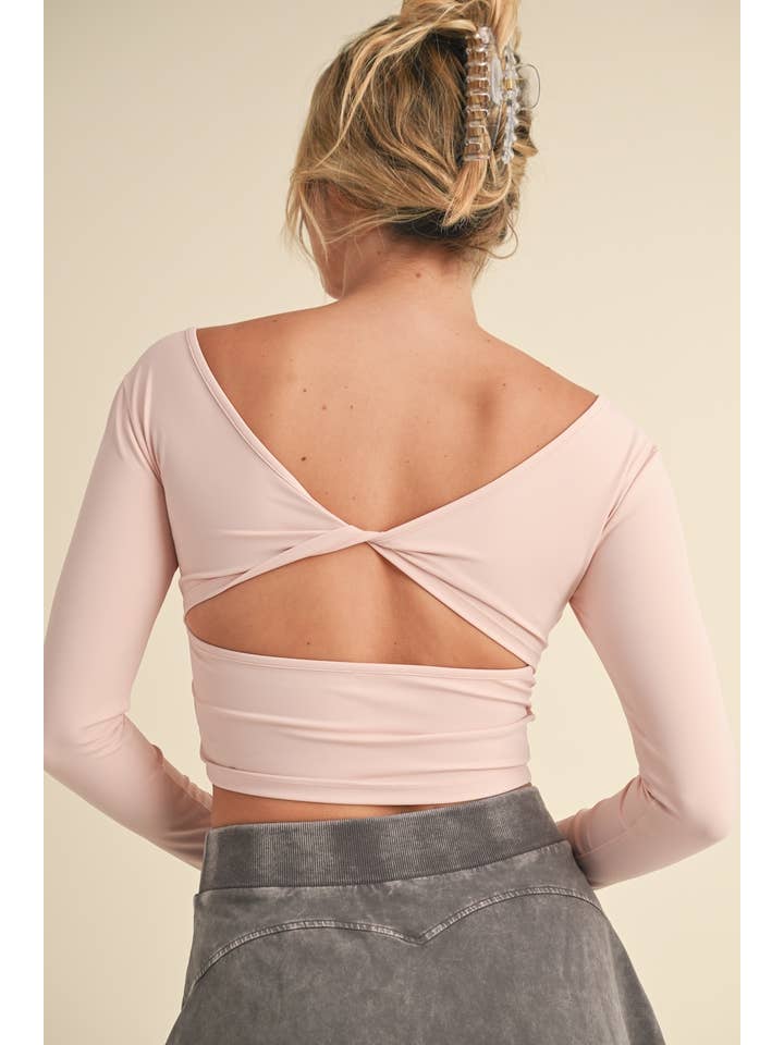 KIMBERLY C - Wholesale Athletic Top - Women's - Twist Back Long Sleeve Top11