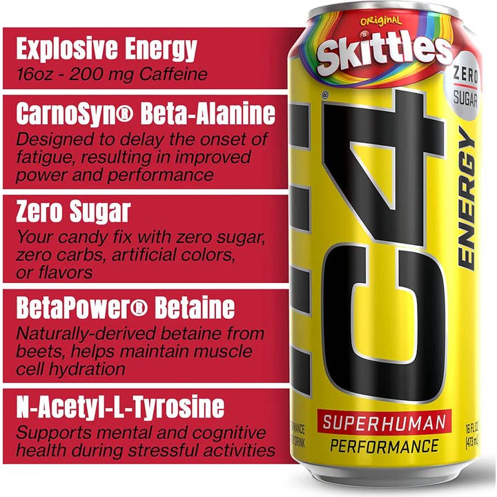 I Got Your Candy – wholesale Sports/energy drink – C4 Skittles Energy Drink 16oz - 12ct
