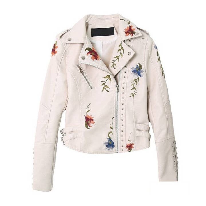 Casaco de Motocicleta Bordado Revet PU PU Bordado por atacado de UZ Wholesale Store