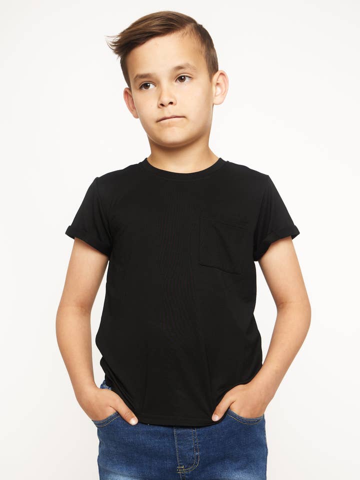 Little Bipsy - Wholesale T-Shirt - Kids - Bamboo Pocket Tee - Black