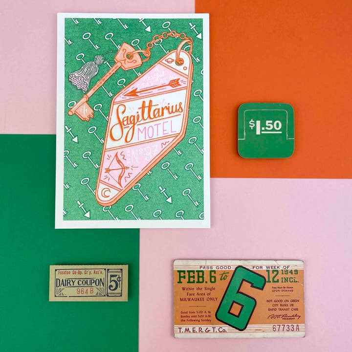 A6 Sagittarius Mini Zodiac print for wholesale by Jacqueline Colley