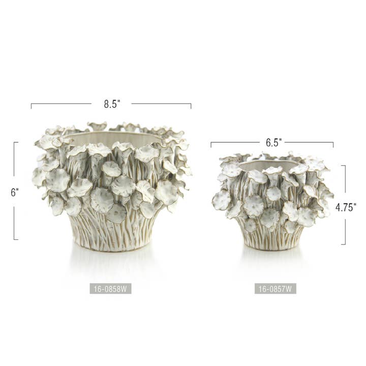 6.5" Top | Fine Ceramic Blooming Planter, White for wholesale on Faire