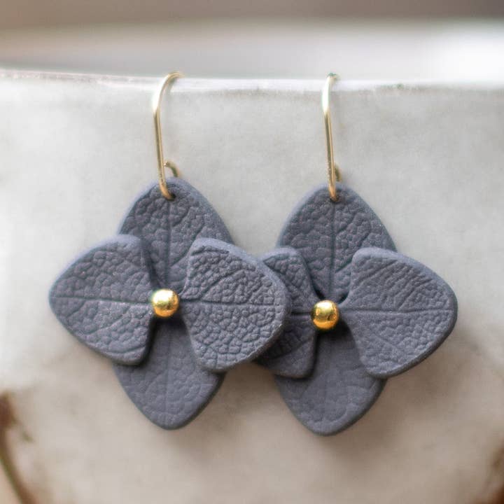 hydrangea earrings for wholesale by Remnant Studios