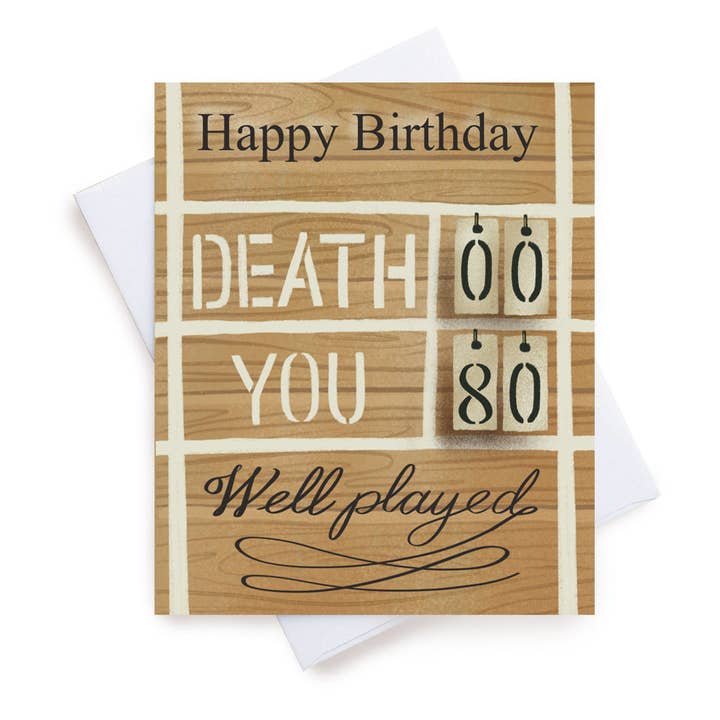 80 Birthday Death Vs You (Sale) for wholesale by M. Kind Papersmith