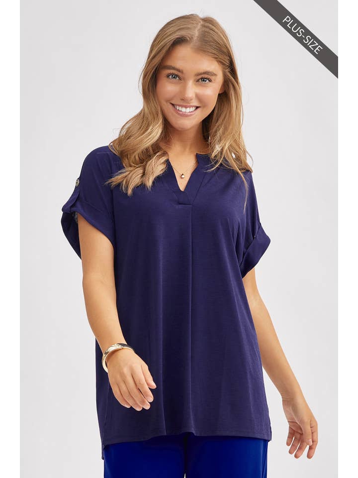 Dear Scarlett - Wholesale Tunic - Women's - PLUS SIZE Solid Soft Dolman Sleeve Top