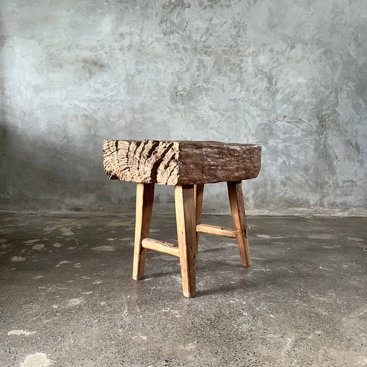 Office Objets - Wholesale Bench - Small organic bench in blonde Asian teak with four legs - Sepuluh9