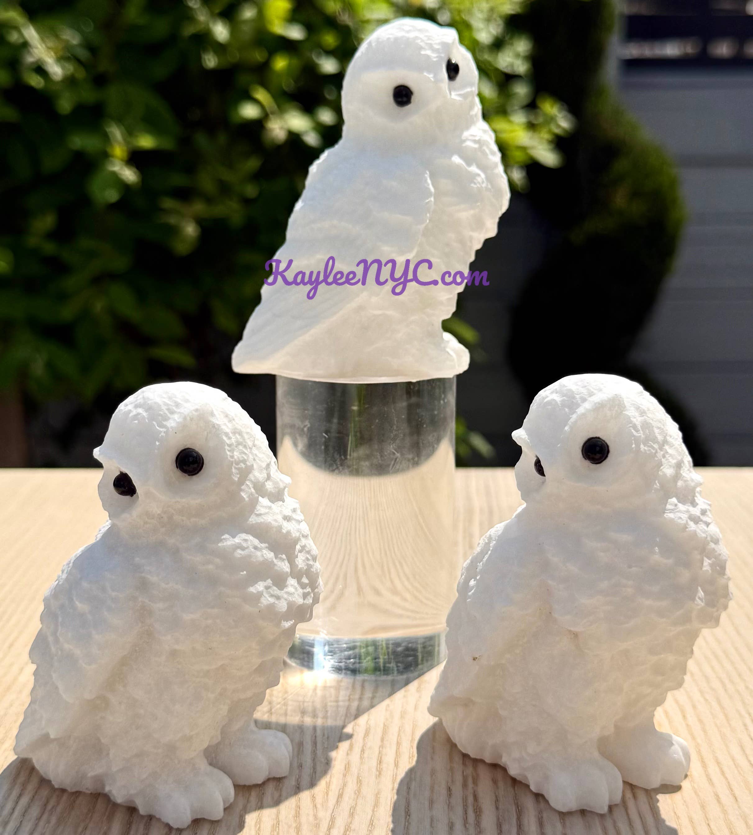 KayleeNYC – Pedra/cristal espiritual por atacado – Corujas de Quartzo Natural da Neve com Energia Curativa 10 cm3