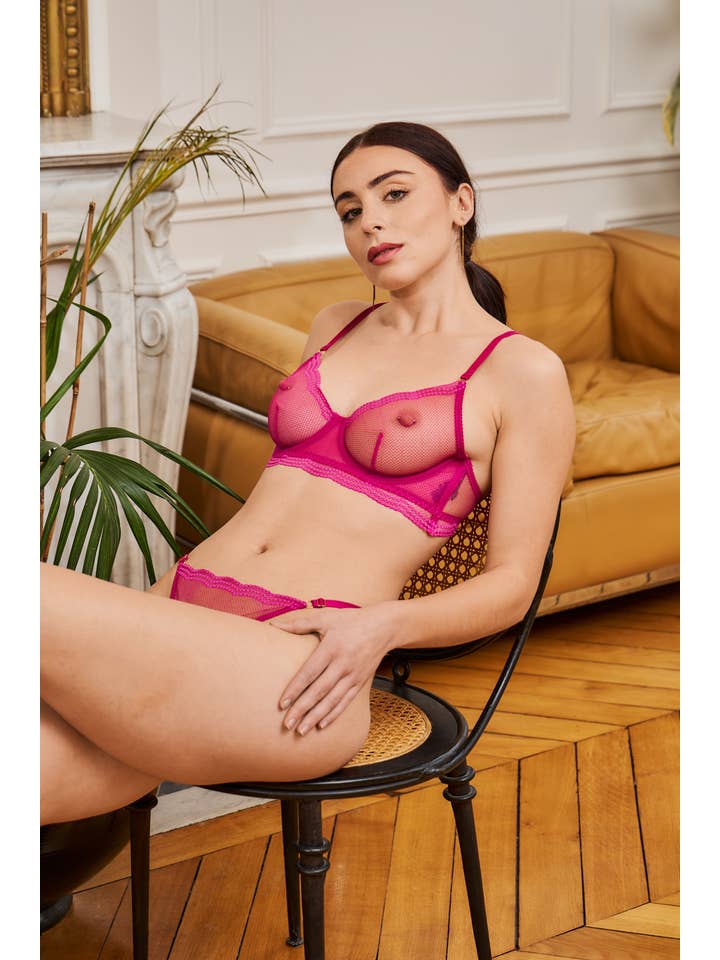 SUNTEX - Wholesale Lingerie Set - Women's - Elegant 2-piece sheer lingerie set with thong8