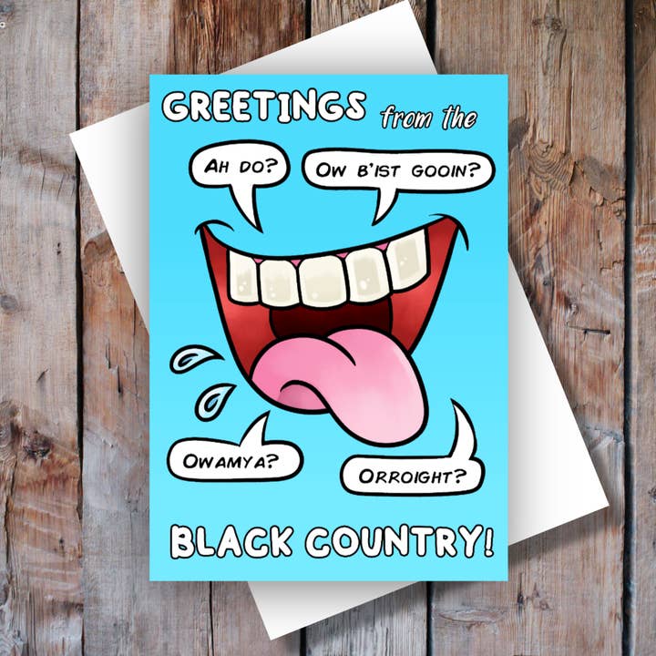 Salutations du Black Country. Carte de vœux pour la vente par Black Country Cards