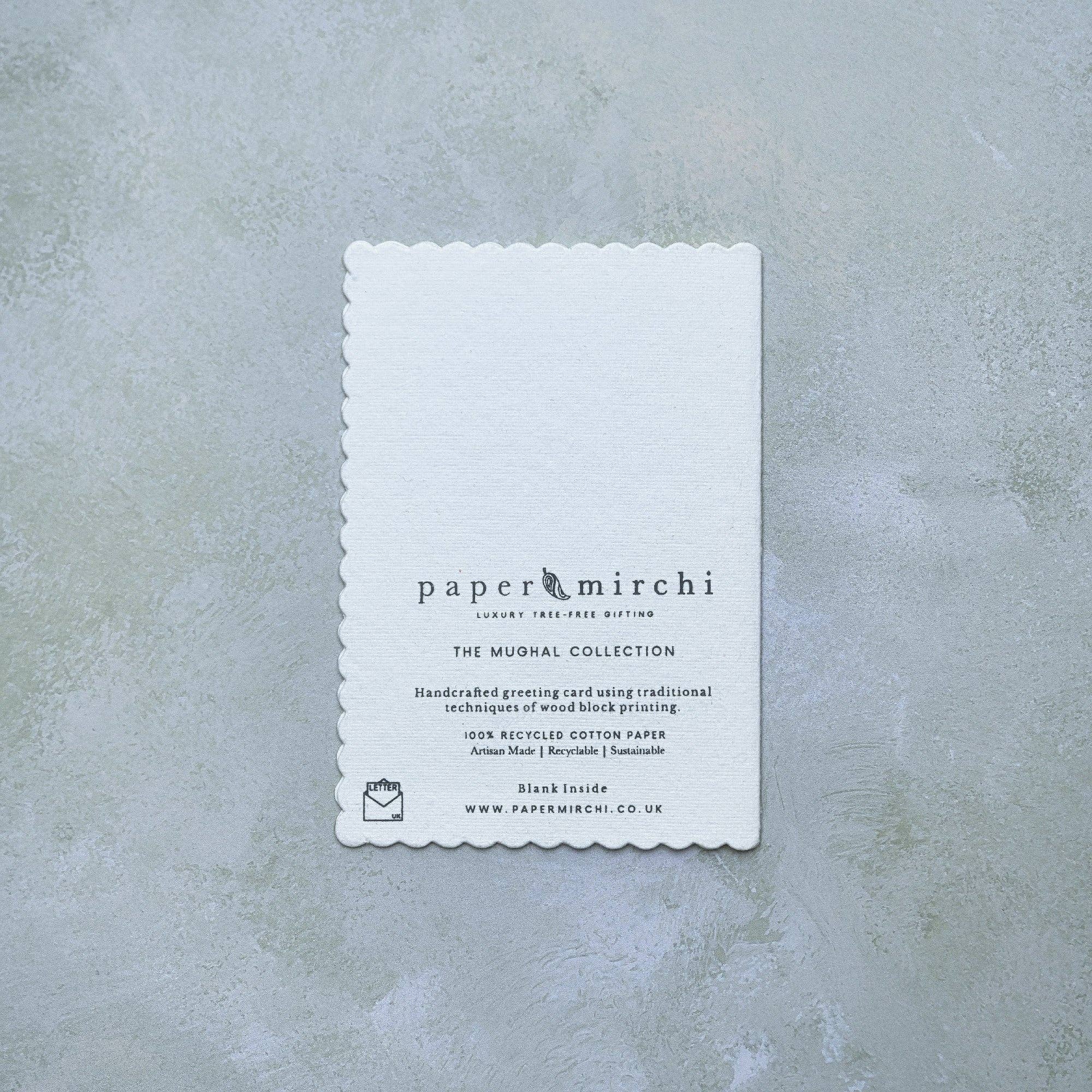 Paper Mirchi – Großhandel Grußkarten für den Alltag – Handblock-gedruckte Grußkarte - Gulab Dusky Pink2