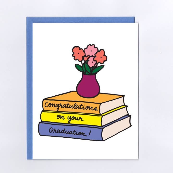 Graduation Books Greeting Card for wholesale by The Treasurie