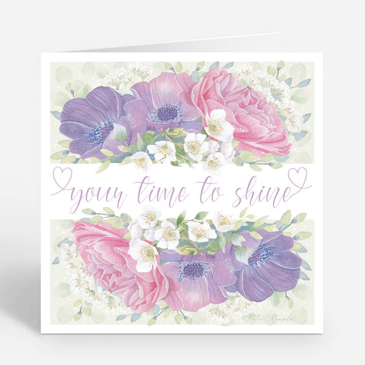 Carte de calligraphie avec des fleurs pour la vente par Rosenheart