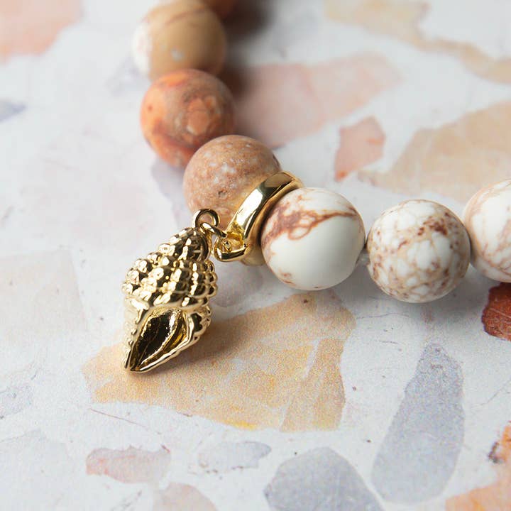 Lenny & Eva - Wholesale Individual Charm/Pendant - 😎Summer Pick😎Conch Shell Charm, Gold