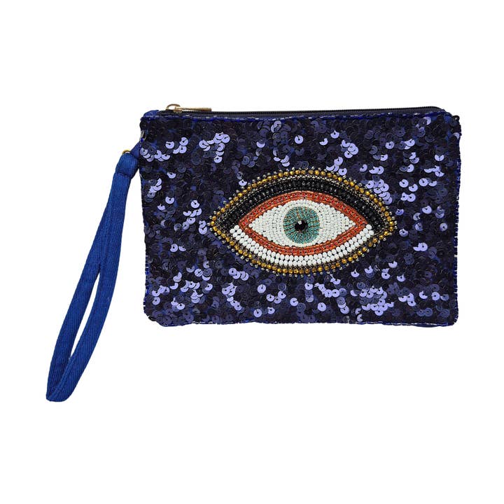 Blue Eye Beaded Clutch SKBG2347B for wholesale by ZODA