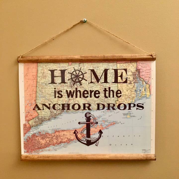 El hogar es donde cae el ancla: Horizontal 11x14 para venta al por mayor de Bewilderberries