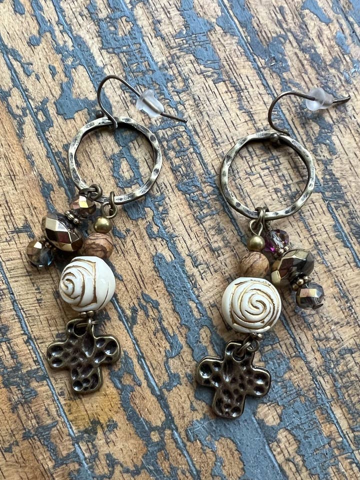 Mirabella Cross Earrings for wholesale by Dylan Designs