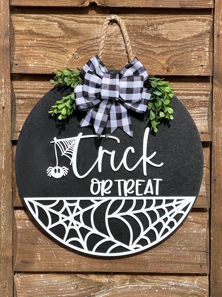 3D Trick or Treat Door Hanger for wholesale by Mama E’s Makery