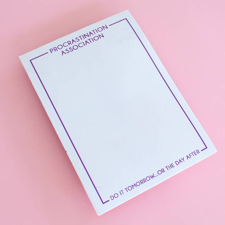 Birdie Mae Designs - Wholesale Notepad - Procrastination Association Notepad | Funny Notepad0