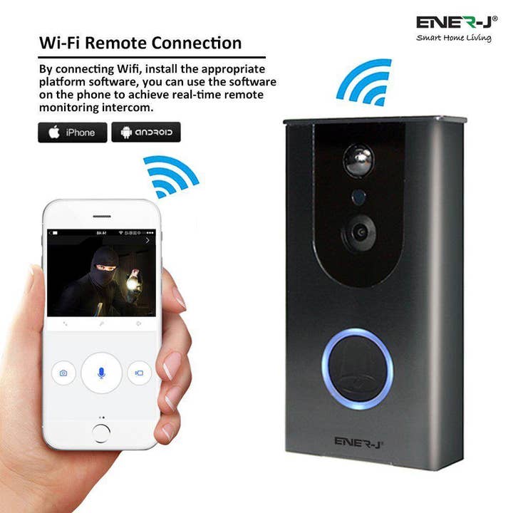 ENER-J - Wholesale Camera Strap - Smart Wireless Video Door Bell with In-Built Battery