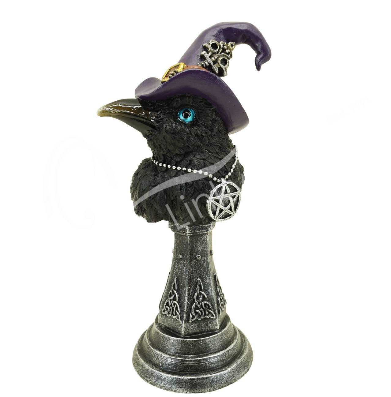 Oceanic Linkways Inc - Wholesale Spiritual Stone/Crystal - Statue - Raven Witch 3.55"L X 2.55"W X 7.15"H0