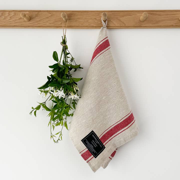 Red Provincial Stripe - Kitchen Towel for wholesale by Barossa Supply Co.