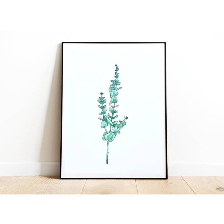 Single Eucalyptus Reproduction Print, 8 by 10 in for wholesale by Hannah Guthrie Designs