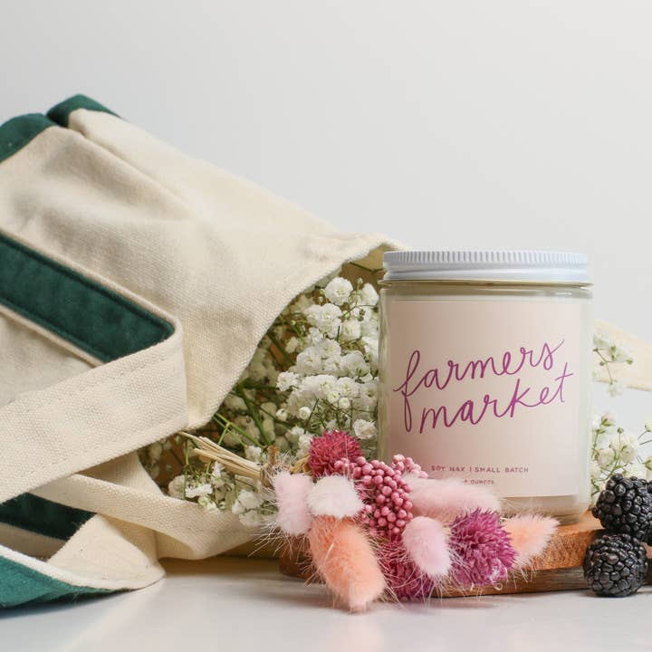 Poured Goods - Wholesale Jar/Filled Candle - Farmer's Market - 8 oz Soy Candles
