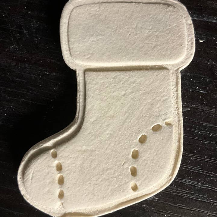 Stocking Magnet- Ready to Paint Ceramic Bisque for wholesale by Painted Color Ceramics