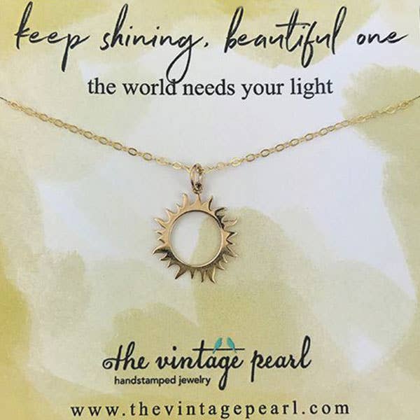 Keep Shining, Beautiful One Necklace (gold) for wholesale by The Vintage Pearl