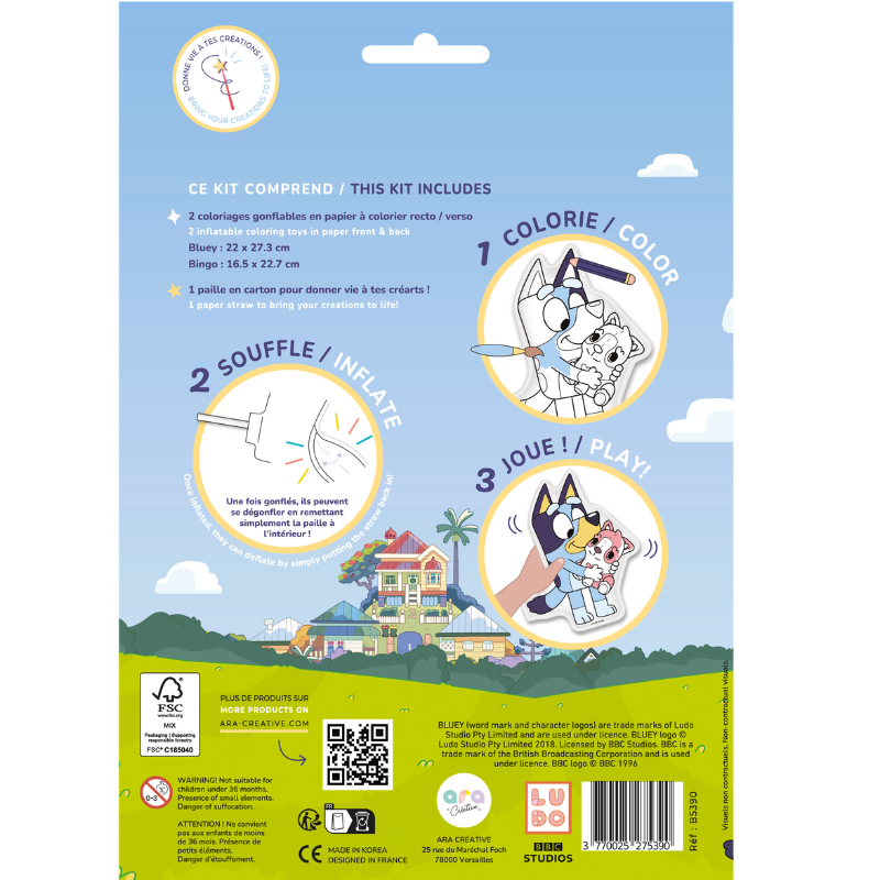ARA-CREATIVE - Wholesale Coloring Map - Kids & Baby - 2 Color-Inflatables – Bluey & Bingo13
