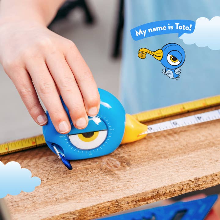 Handy Famm - Wholesale Measuring Tape - "Toto" Blue Bird STEM Measuring Tape 3-in-1 ToolÂ
