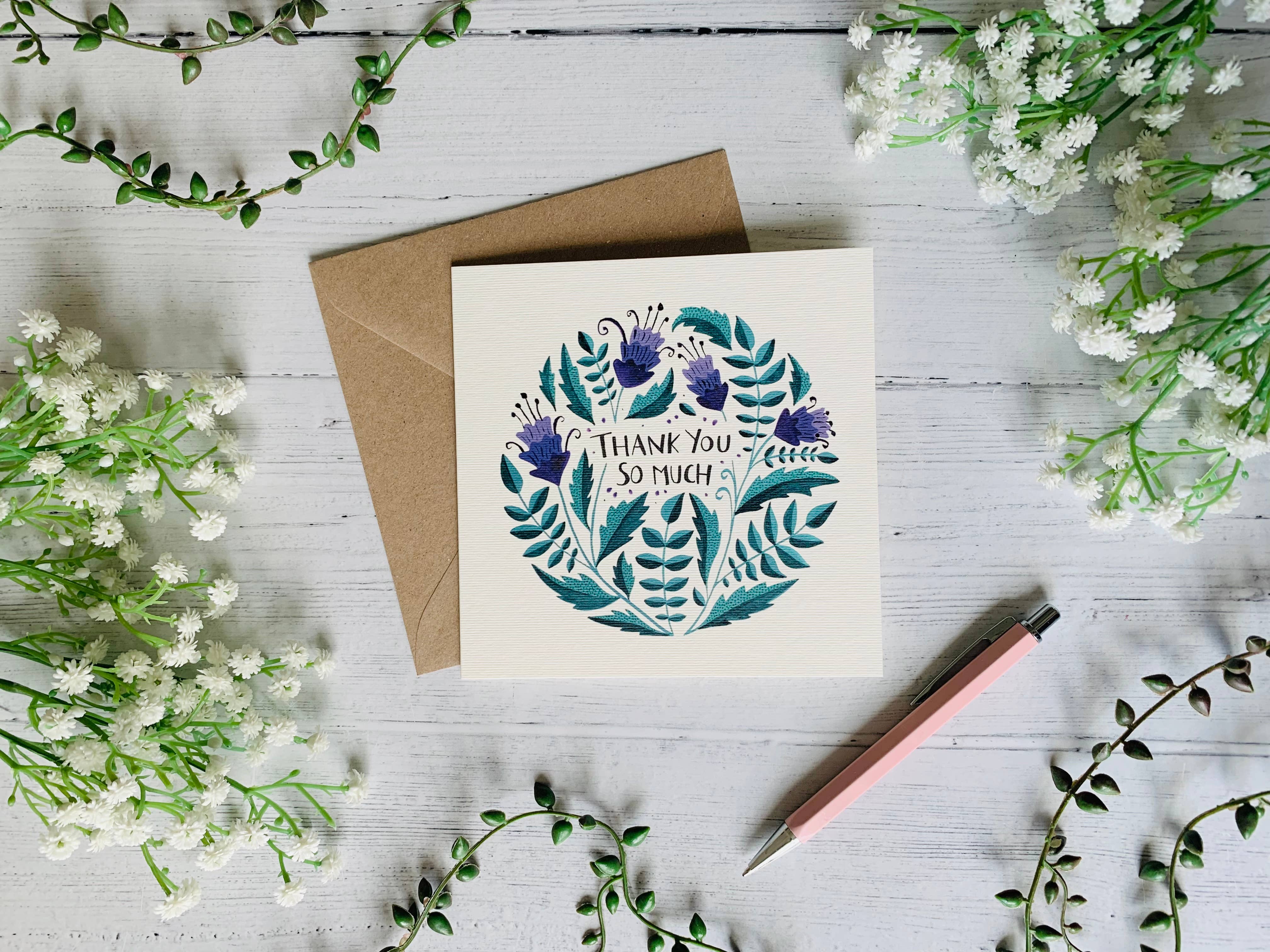 By Becky Amelia - Vente Cartes de remerciements - Carte de vœux Thank You Much2