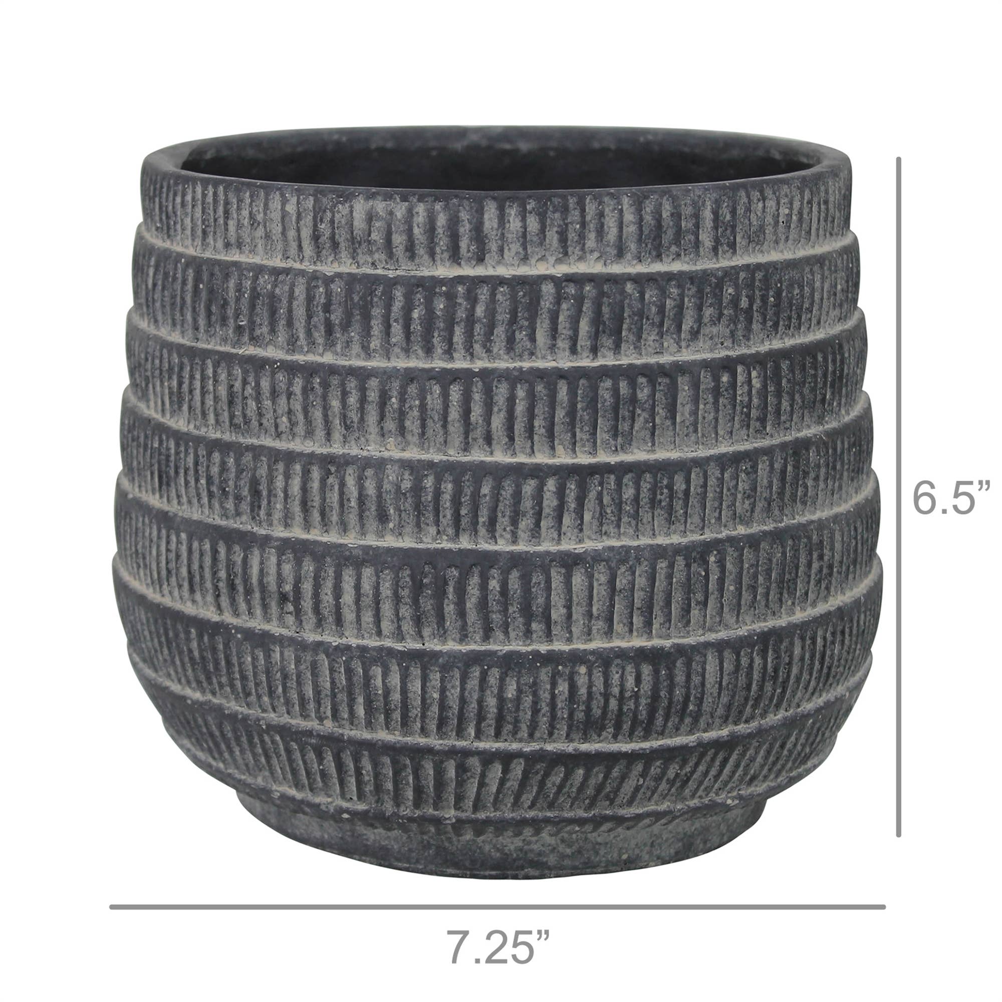 HomArt - Wholesale Plant Pot - Cyrus Cachepot, Cement, Black - Lrg1