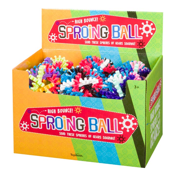 Toysmith - Wholesale Classic Toy - Kids - Sproing Ball, Spheres Of Gears, Hi Bounce, Colors Vary
