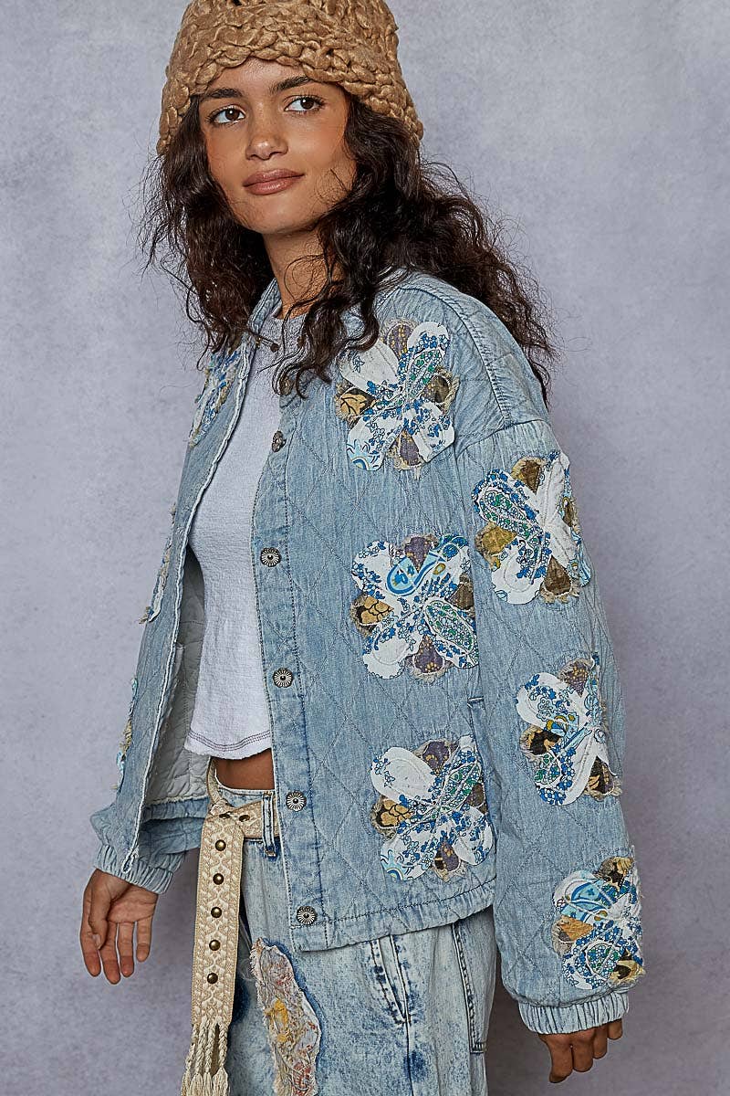 Pol Clothing - Wholesale Jacket - Women's - Mock neck balloon sleeve oversized fit quilted Jacket3