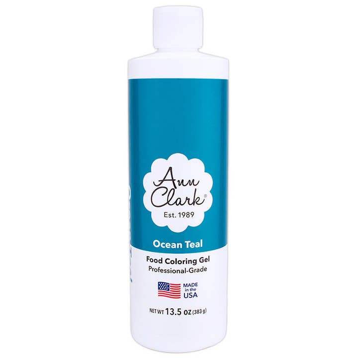 Ocean Teal Food Coloring Gel, Extra Large 13.5 oz. Bottle for wholesale by Ann Clark