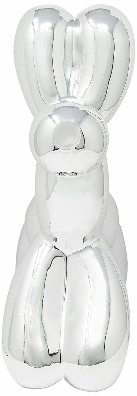 Interior Illusions Plus – wholesale Money/piggy bank – Silver Ceramic Dog Piggy Bank - 12" tall1